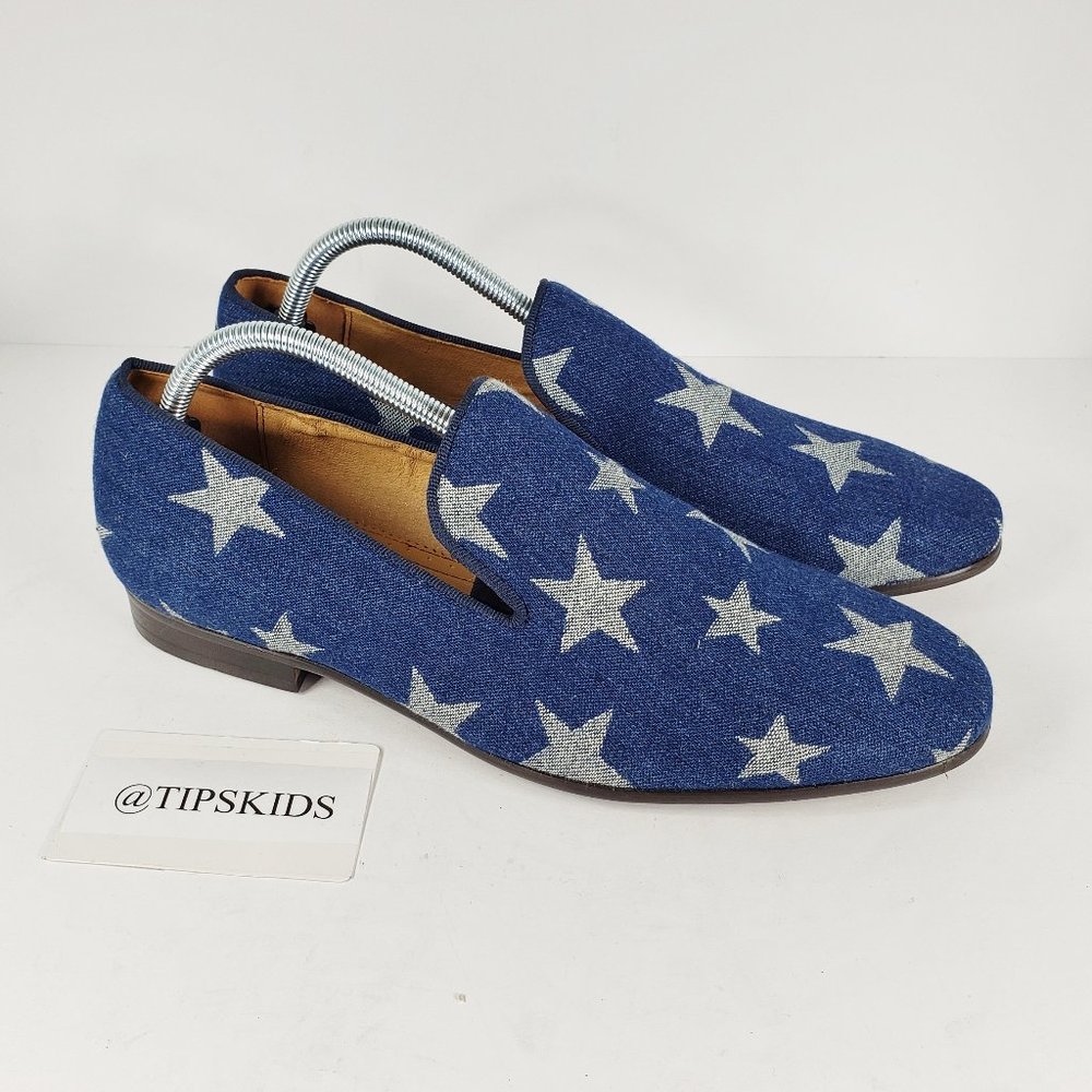 Steve Madden Lodestar Mens Blue Denim Slip On Loafers Size 9